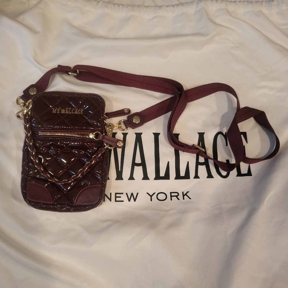 MZ Wallace Oxblood vinyl micro Crosby